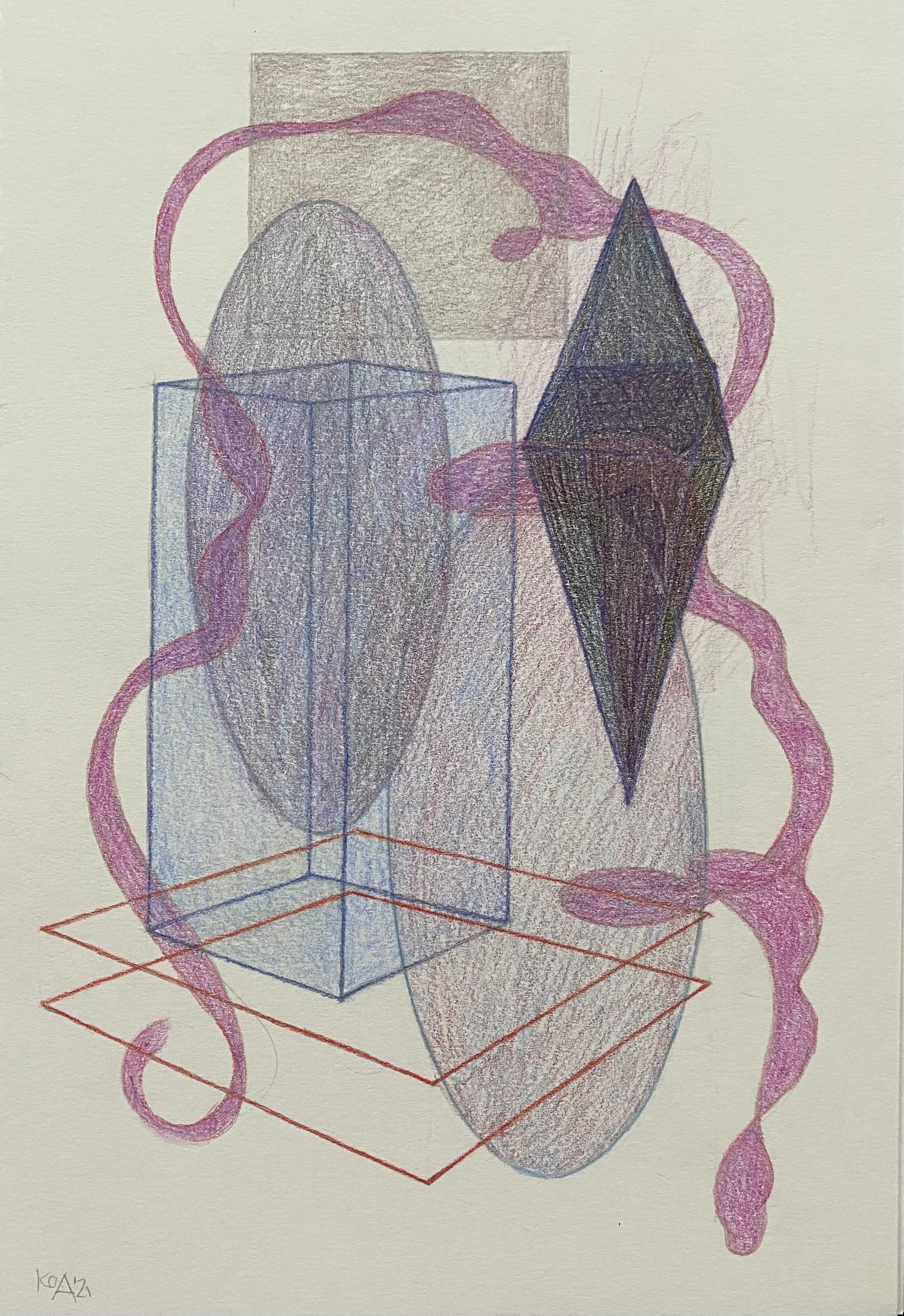 Artpiece by Karen Oude Alink. Made with Color pencil materials and the sizes are: 20x30.