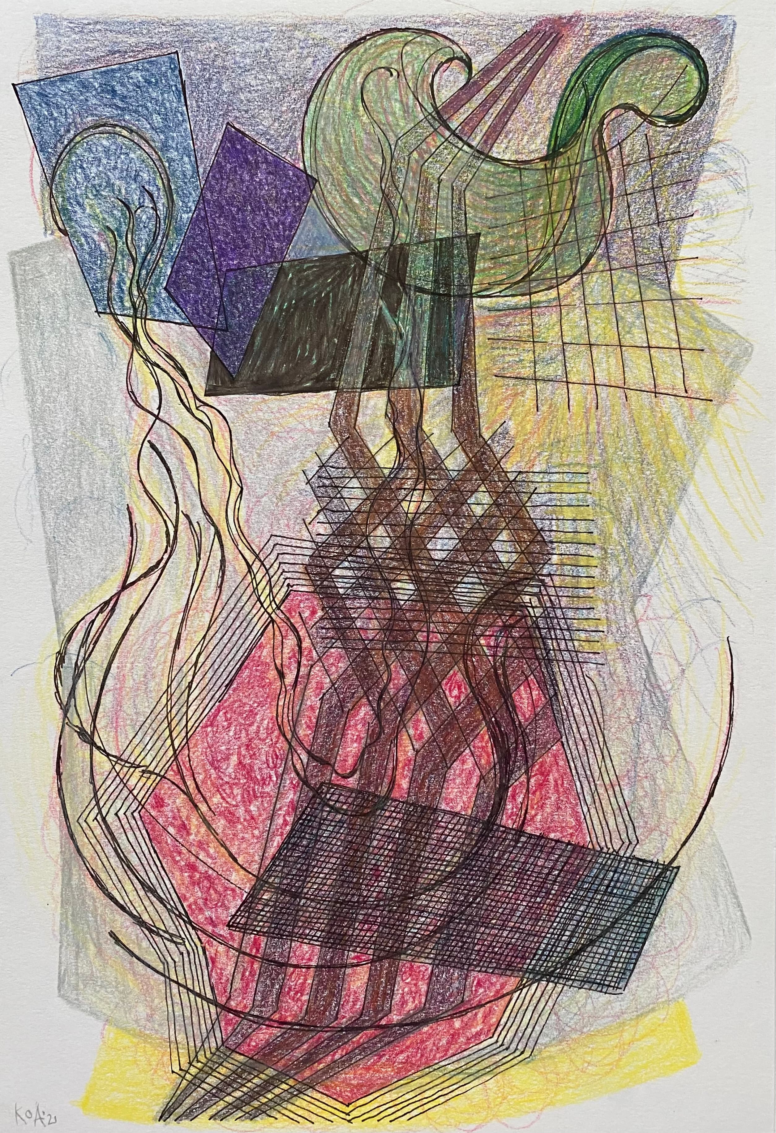 Artpiece by Karen Oude Alink. Made with Color pencil materials and the sizes are: 20x30.