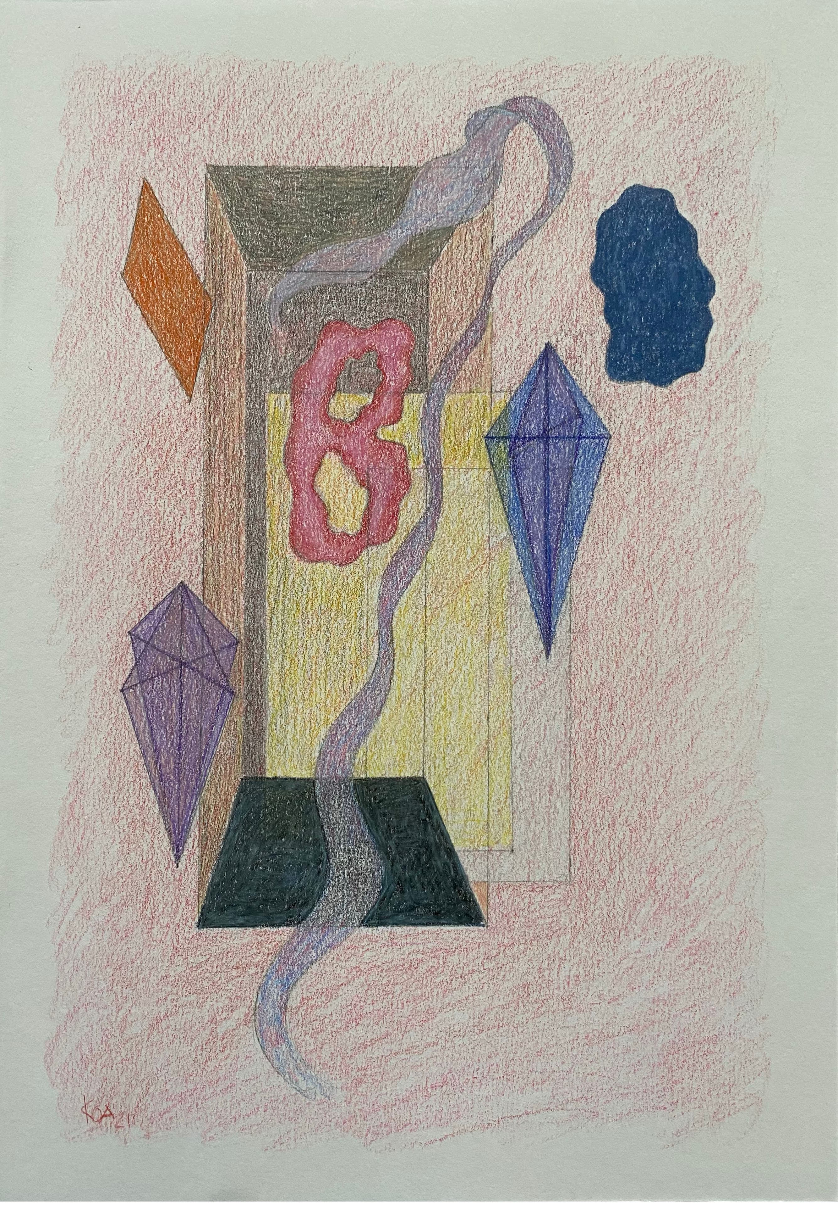 Artpiece by Karen Oude Alink. Made with Color pencil materials and the sizes are: 20x30.