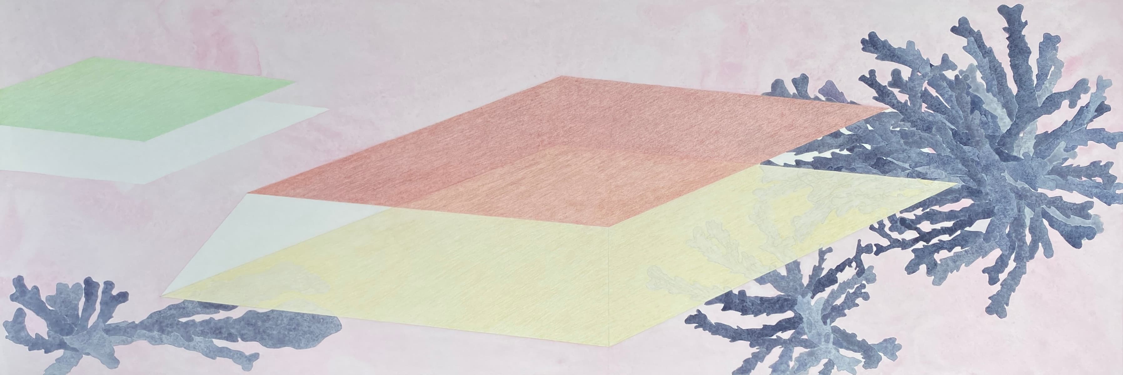 Artpiece by Karen Oude Alink. Made with Aquarelle, color pencil materials and the sizes are: 150x50.