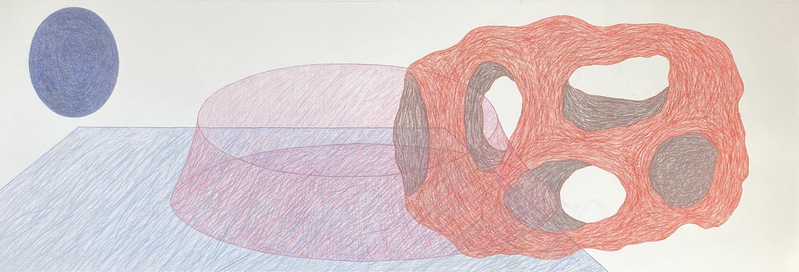 Artpiece by Karen Oude Alink. Made with Color pencil materials and the sizes are: 147x50.