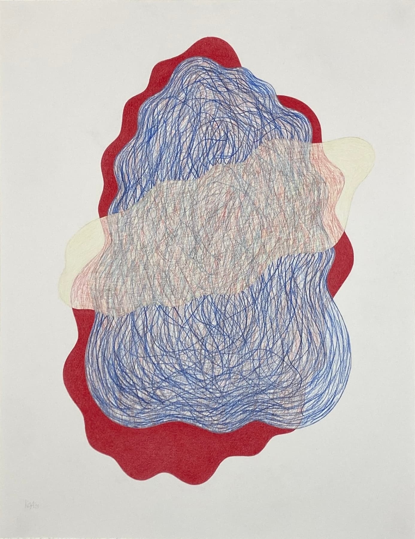 Artpiece by Karen Oude Alink. Made with Color pencil materials and the sizes are: 50x65.